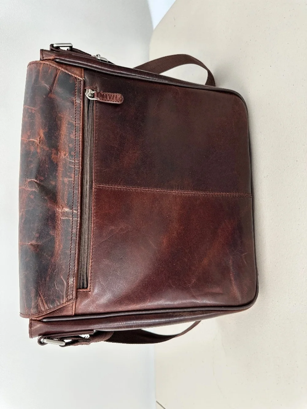 Mancini Leather Briefcase with adjustable shoulder strap